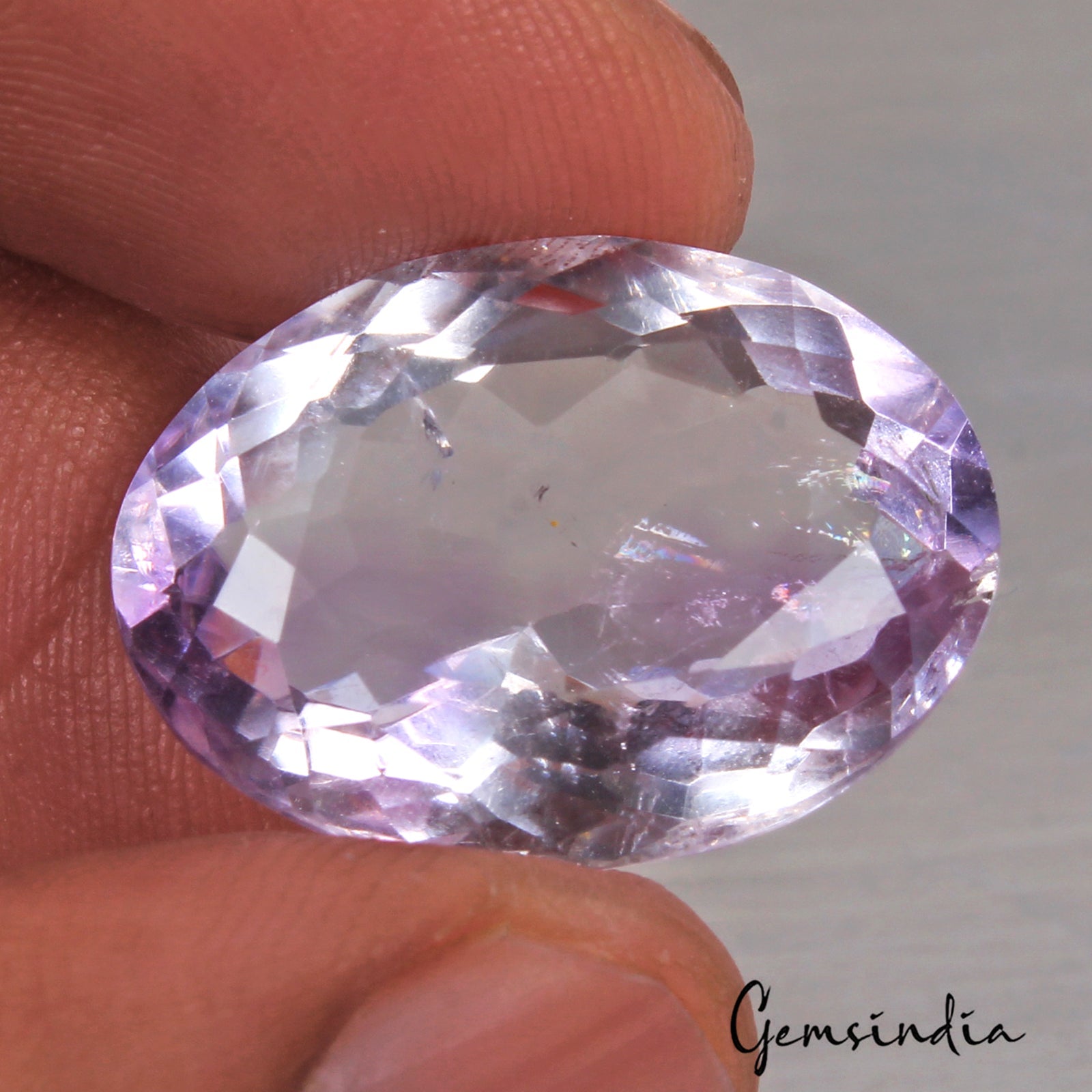 26.50 Ct Natural Lavender Amethyst Oval Cut Faceted Ring Size Gems For Jewelry