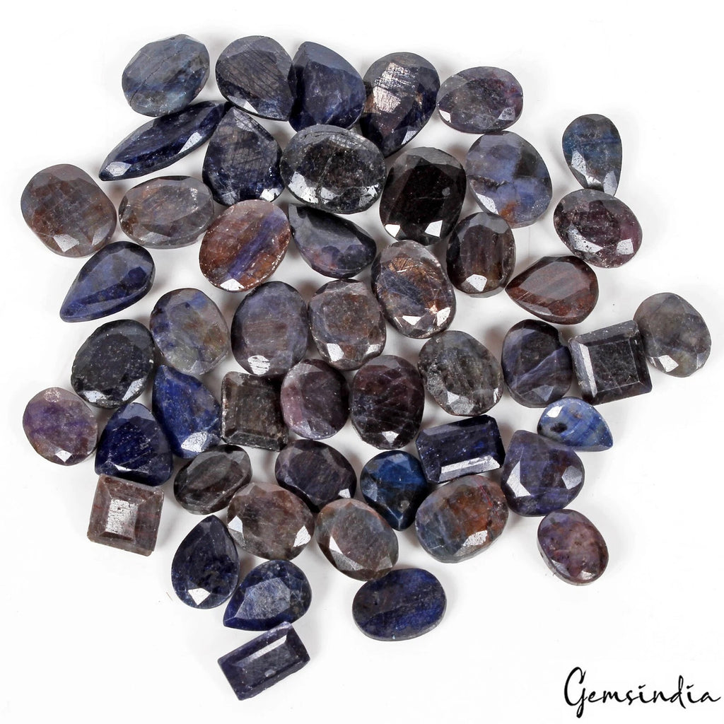 African Blue Sapphire Lot, Loose Gemstone, Color Enhanced — 49 Pieces, 10mm to 23mm, 500 Ct, Africa