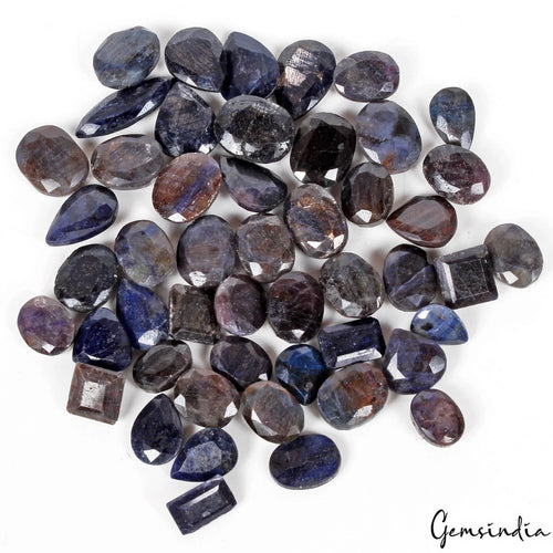 African Blue Sapphire Lot, Loose Gemstone, Color Enhanced — 49 Pieces, 10mm to 23mm, 500 Ct, Africa