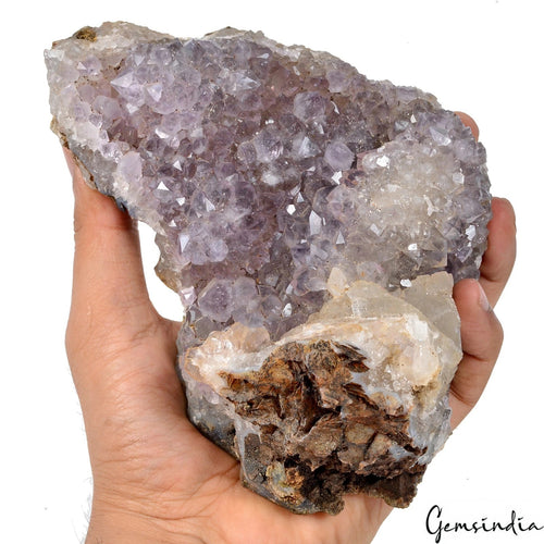 Amethyst Crystal Cluster, Untreated — 6.75x4.5x2.75 Inches, 1.080 Kg (5400 Ct), Uruguay