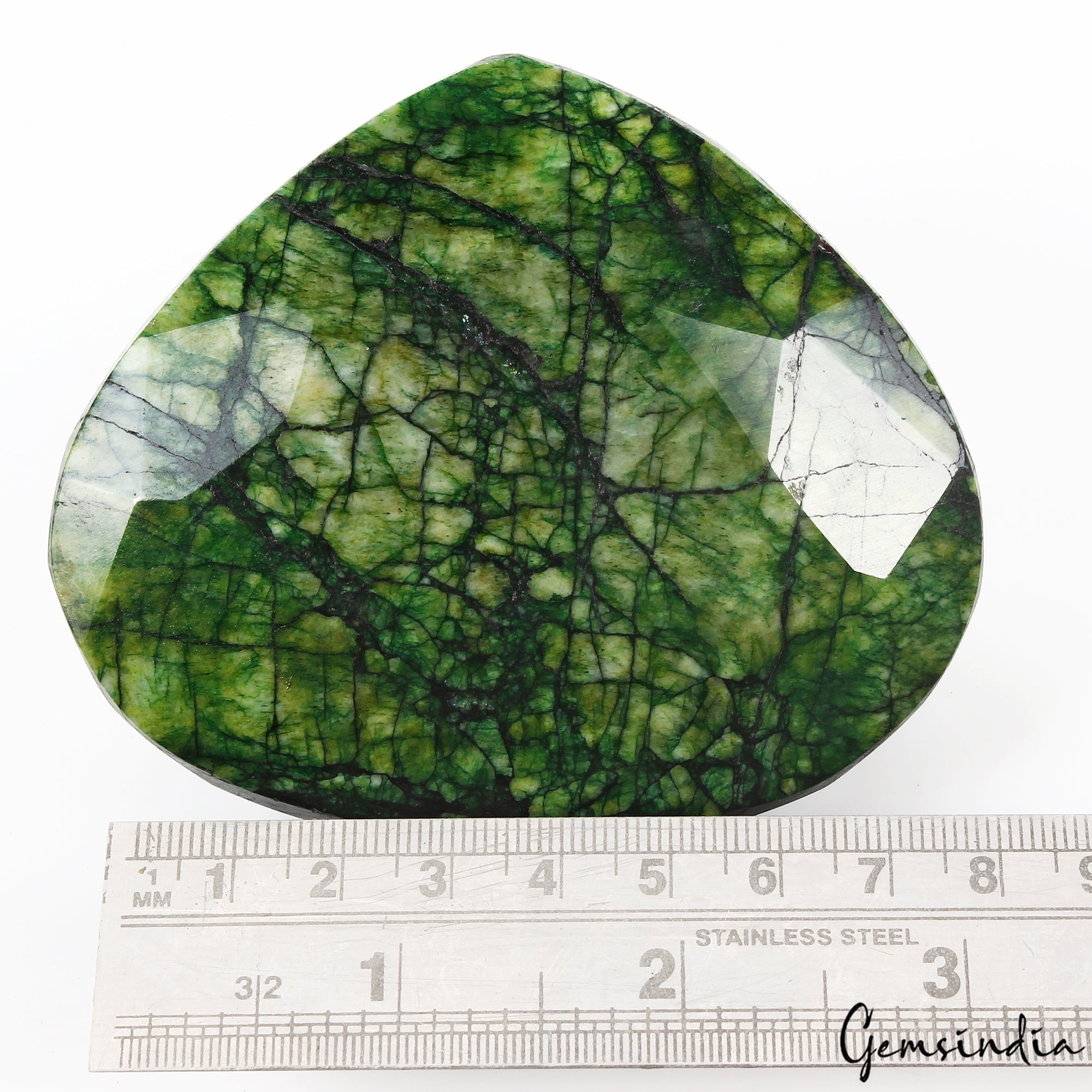 1870 Ct Large Faceted Green Emerald Crystal Pear Faceted Rare Collector Gemstone