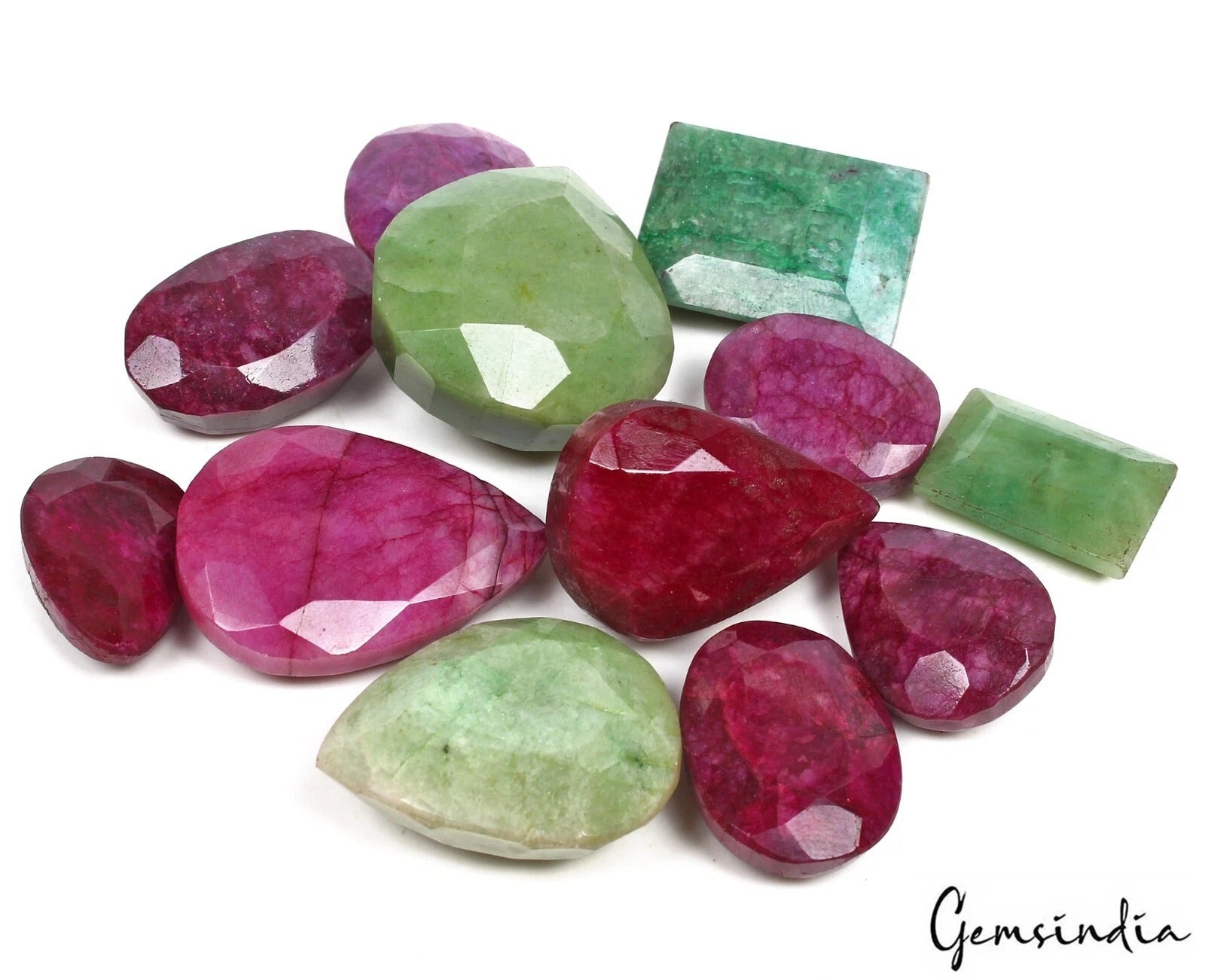 540 Ct Natural Red Beryl Emerald Mix Faceted Earth Mined Loose Wholesale Gems