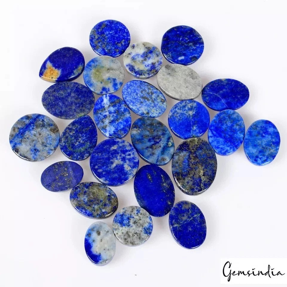 Pyrite Lot, Cabochon, Blue — 24 Pieces, 12mm to 19mm, 272 Ct, Afghanistan