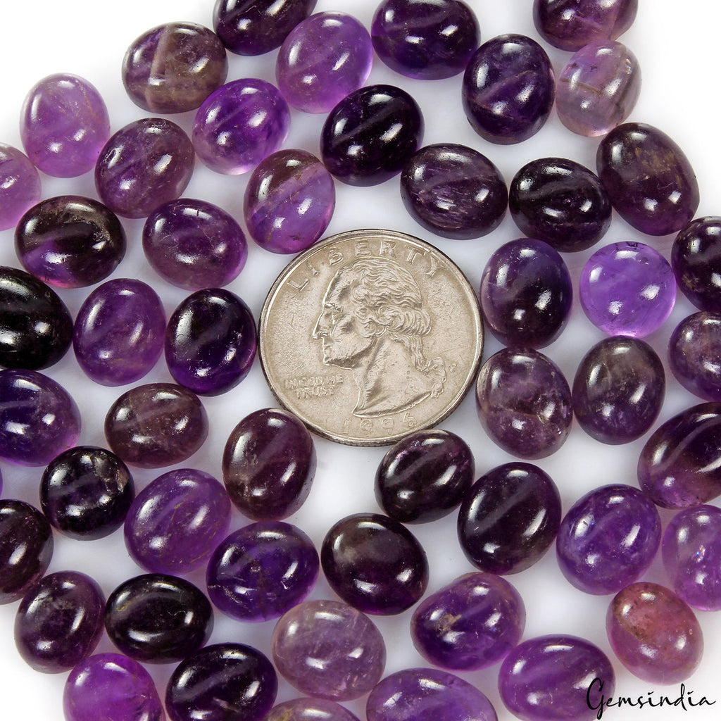 320 Ct. Natural Untreated Purple Amethyst Oval Cabochon Wholesale Loose Gems Lot