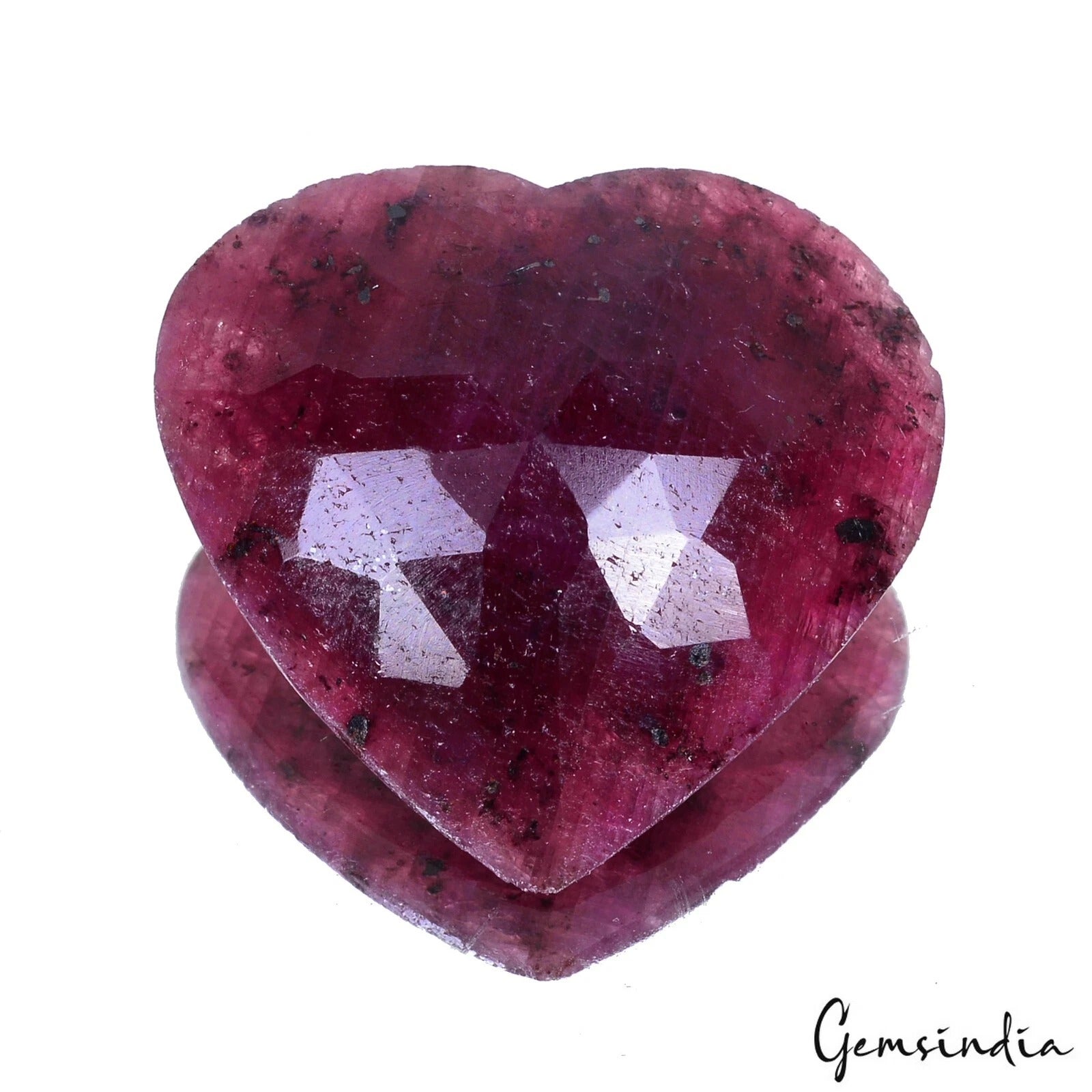 Ruby Loose Gemstone, Color Enhanced, Dark Red — 29x31x6 mm, 49.30 Ct, Madagascar