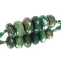 6 Pcs/690 Cts Natural Green Emerald Round Faceted Cut Drilled Beads for Jewelry