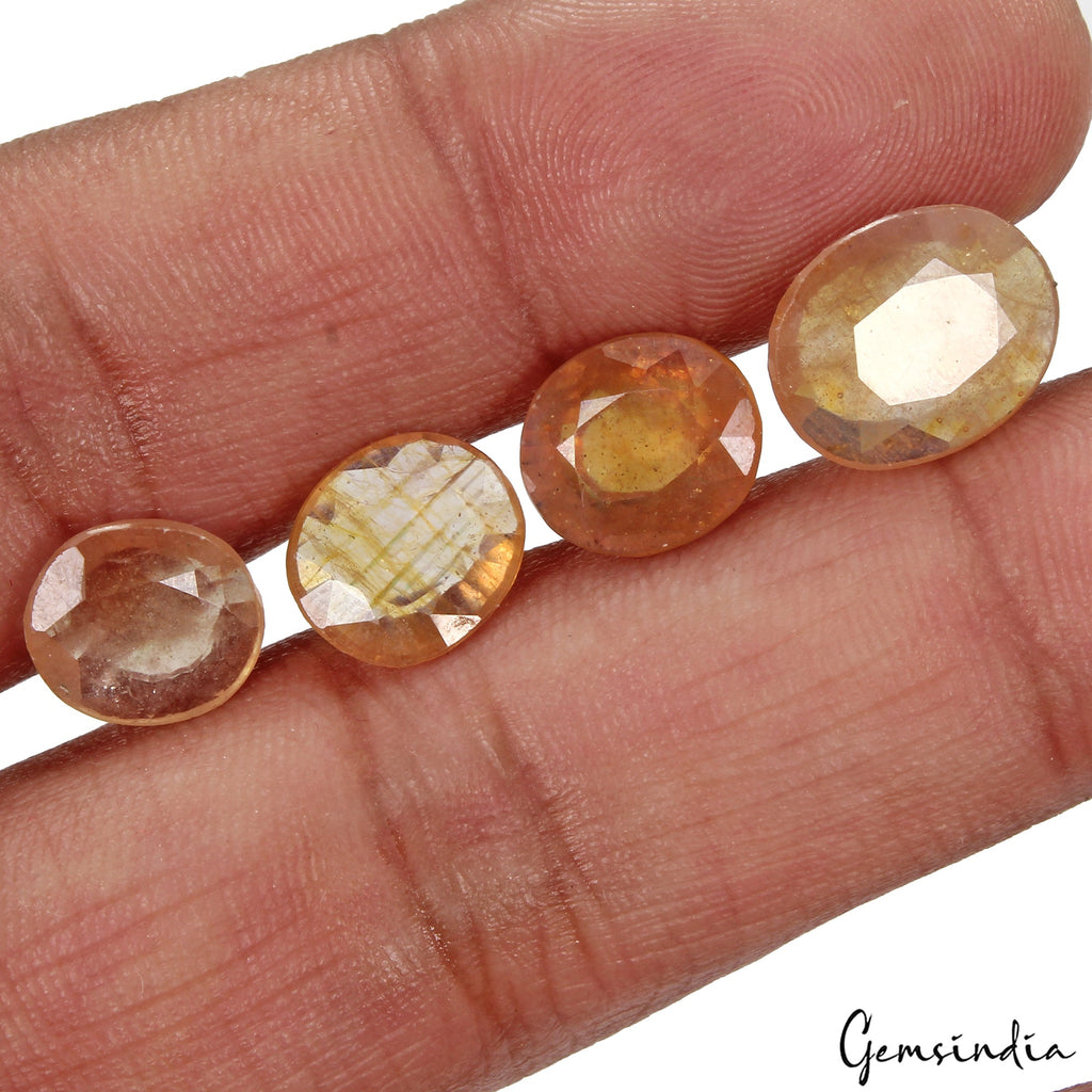 19.40 Ct/4 Pcs Natural Pink & Yellow Ceylon Sapphire(Pukhraj)Oval Gems For Rings