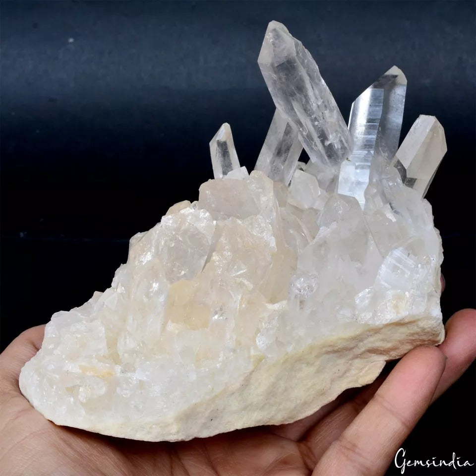 840 gm Natural Quartz Geode Crystal Healing Mineral Gem Rock Raw Specimen