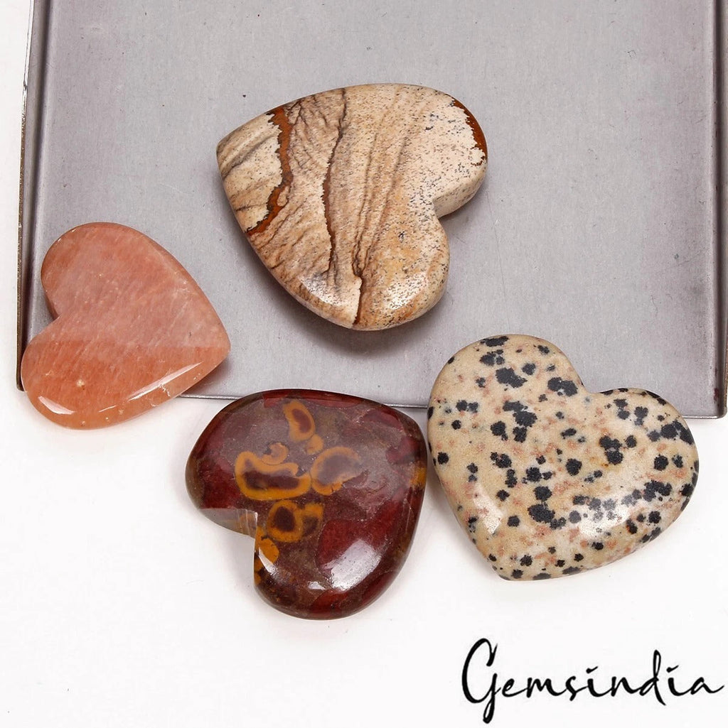 Mini Healing Crystal Heart Gemstone Heart Crystal Pendant Accessories 24- 32mm