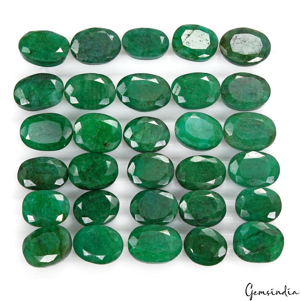 480 Ct Natural Green Brazilian Emerald Oval Cut Wholesale Loose Gems Lot 30 Pcs
