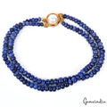 84.40 Ct Natural Blue Sapphire Round Cab Center Drilled Beaded Handmade Bracelet