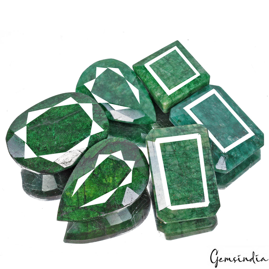 2500 Cts/6 Pcs Natural Brazilian Bottle Green Emerald Mix Cut Huge Loose Gem Lot