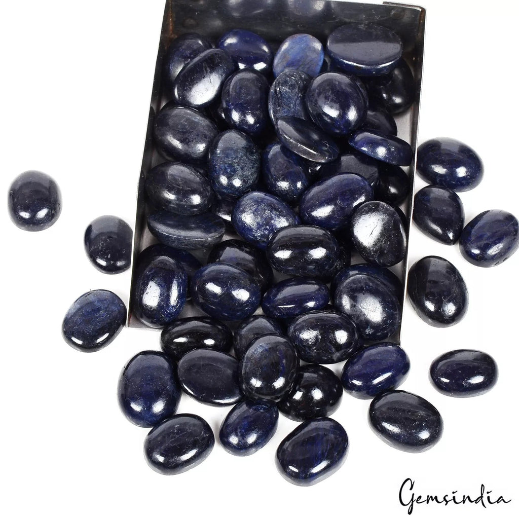 1450 Ct Natural Deep Blue Sapphire Oval Cabochon 16- 21mm Loose Gemstones/ 65 Pc