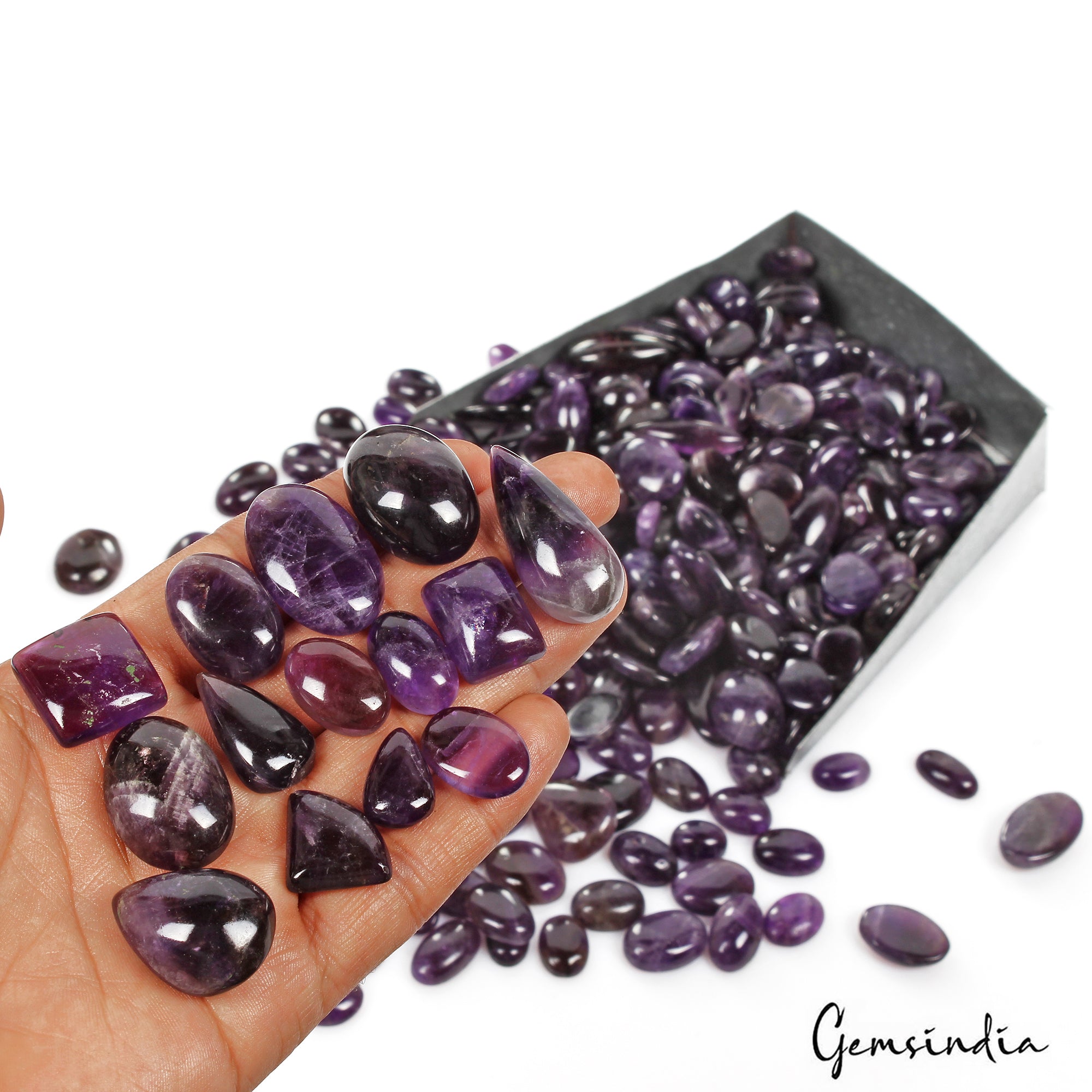 1 Kilo-Natural Untreated Purple Amethyst Mix Cab Loose Wholesale Gemstones Lot