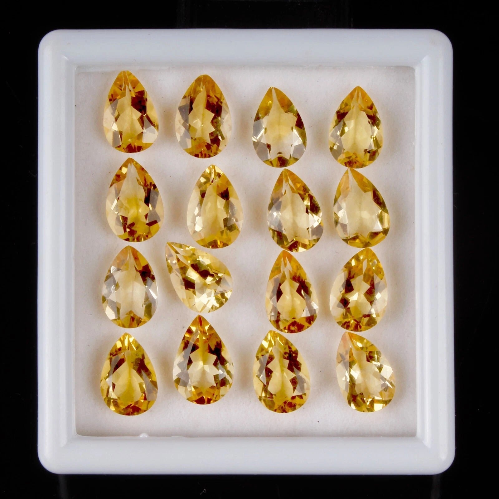 VVS 16 Pcs Natural Citrine 12x8mm Pear Cut Top Quality Loose Untreated Gemstone