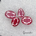 16.60 Cts/4 Pcs Natural Red Ruby Oval Faceted Loose Rare Gems Lot For Jewelry