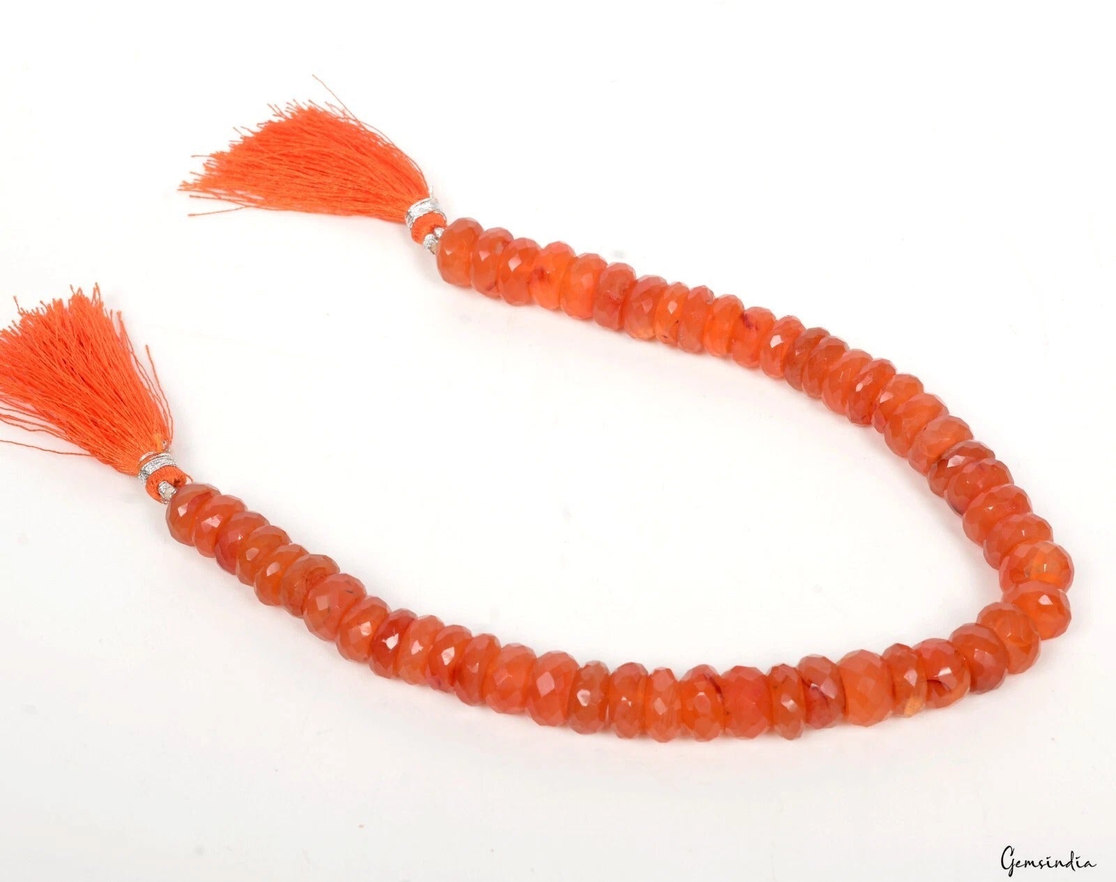 226.80 Cts Natural Untreated Orange Carnelian Round Cut Loose Beads 10" Strand