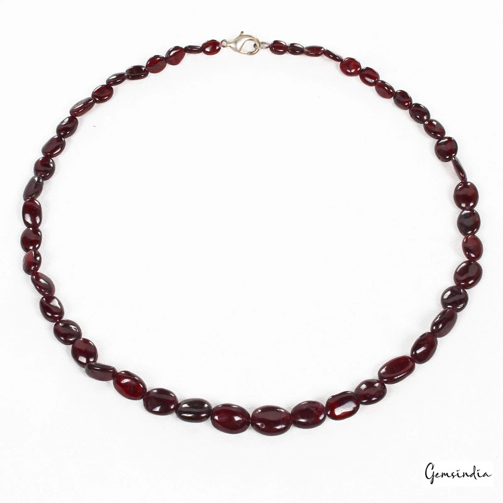Hessonite Garnet Necklace, Untreated, Brown — 5mm to 10mm, 182.60 Ct, Sri Lanka