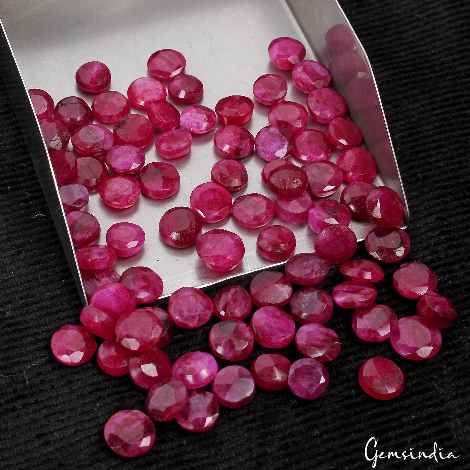 79 Pcs Natural Red Beryl Bixbite Round Cut Loose Jewelry Making Gemstones~8-10mm