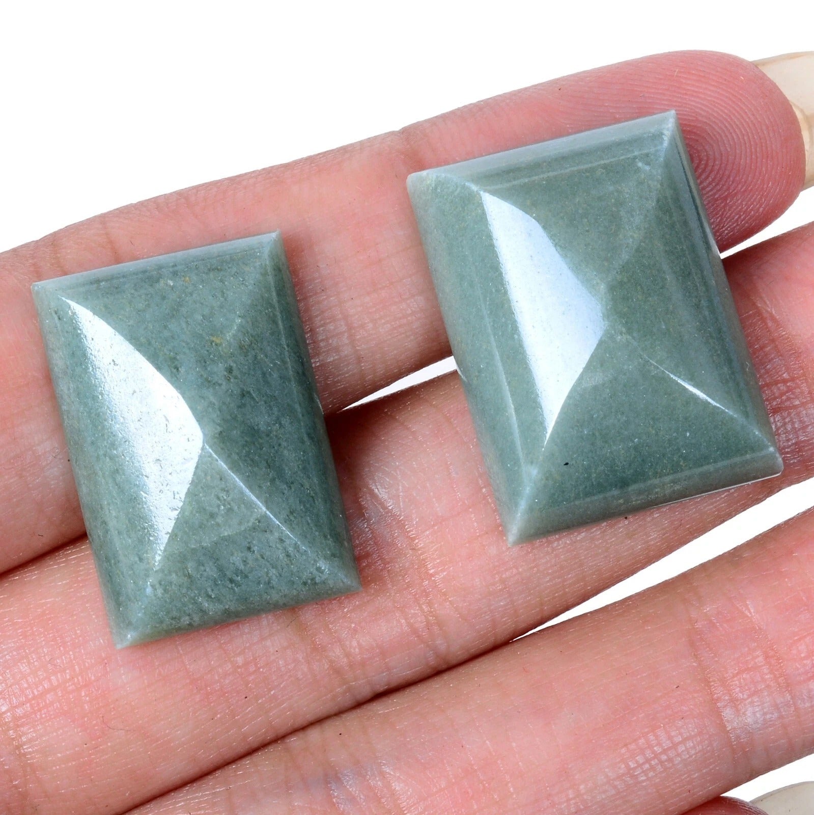 Jadeite Jade Lot, Loose Gemstone, Untreated, Green — 2 Pieces, 21mm to 23mm, 64.90 Ct
