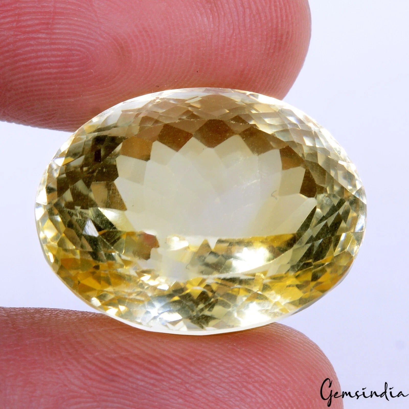 31.80 Cts Natural Untreated Brazilian Lemon Citrine Oval Cut Loose Gem For Ring