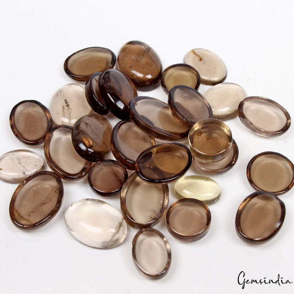 231 Ct/29 Pcs Natural Untreated Brown Smoky Quartz Oval Cab Gems For Jewelry