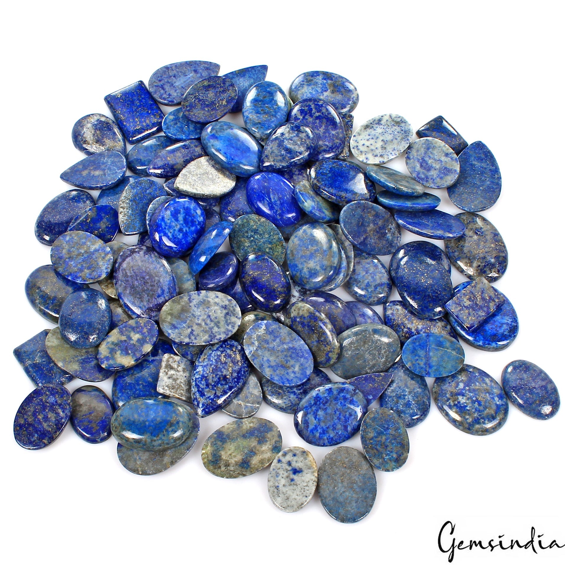 3500 Ct Natural Blue Lapis Lazuli Mix Cabochon Wholesale Gemstones Lot~ 97 Pcs