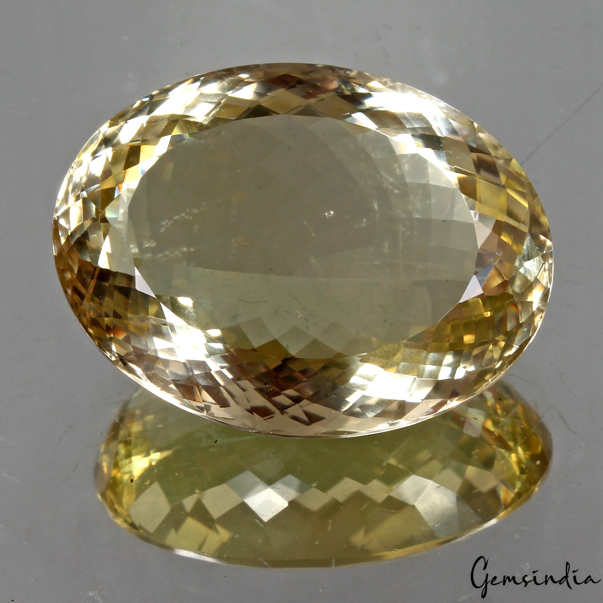 Certified 139.05 Cts Natural Untreated Golden Yellow Citrine Oval Cut Loose Gem