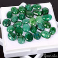 Emerald Lot, Loose Gemstone, Color Enhanced, Green — 28 Pieces, 12mm to 16mm, 261.40 Ct, Brazil