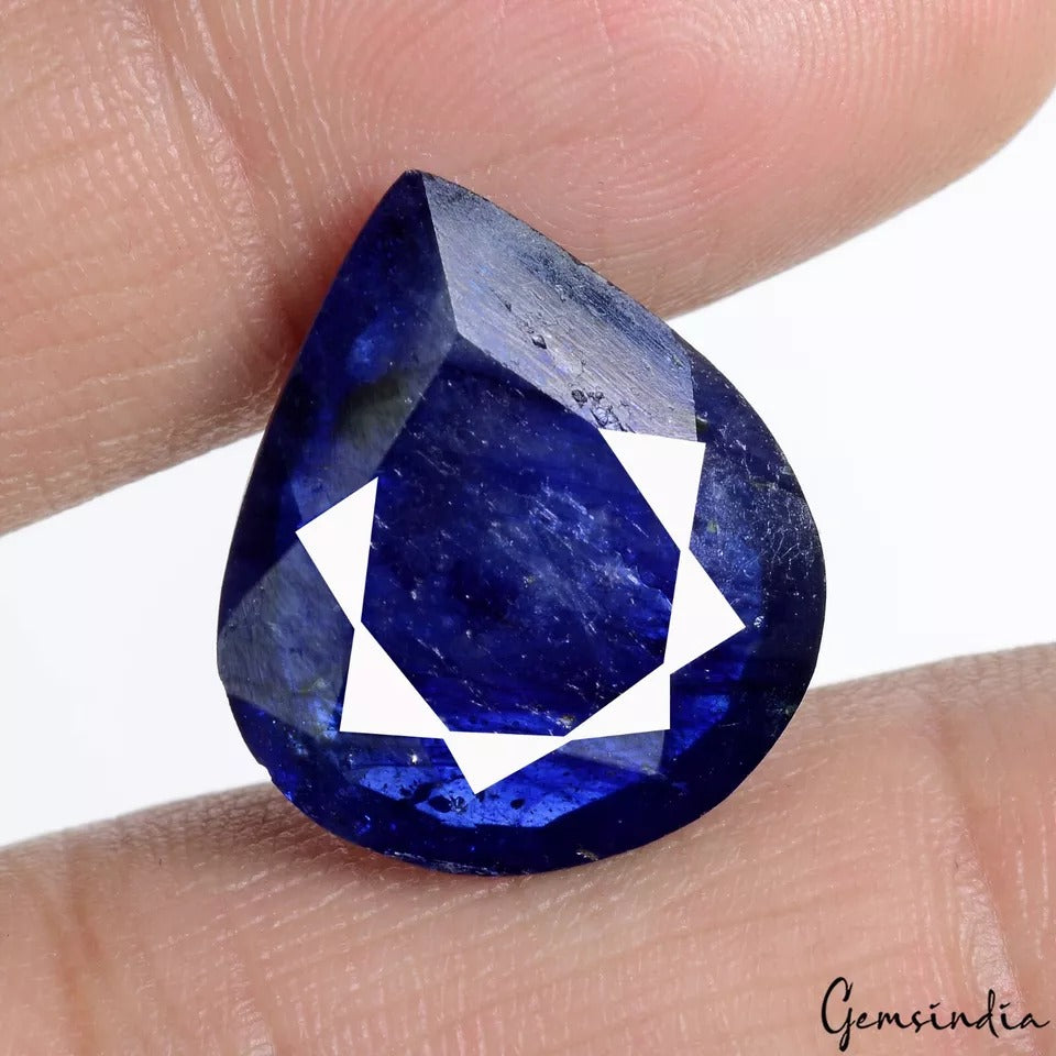 Ceylon Sapphire Loose Gemstone, Pear Cut, Heated — 20 x 17 x 6mm, 21.40 Ct, Sri Lanka