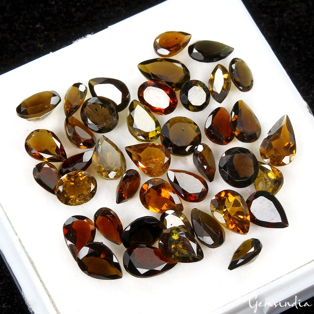 21.80 Ct Natural Gemstones Sunset Dravite Tourmaline, Mix Cut Mozambique 4mm-8mm