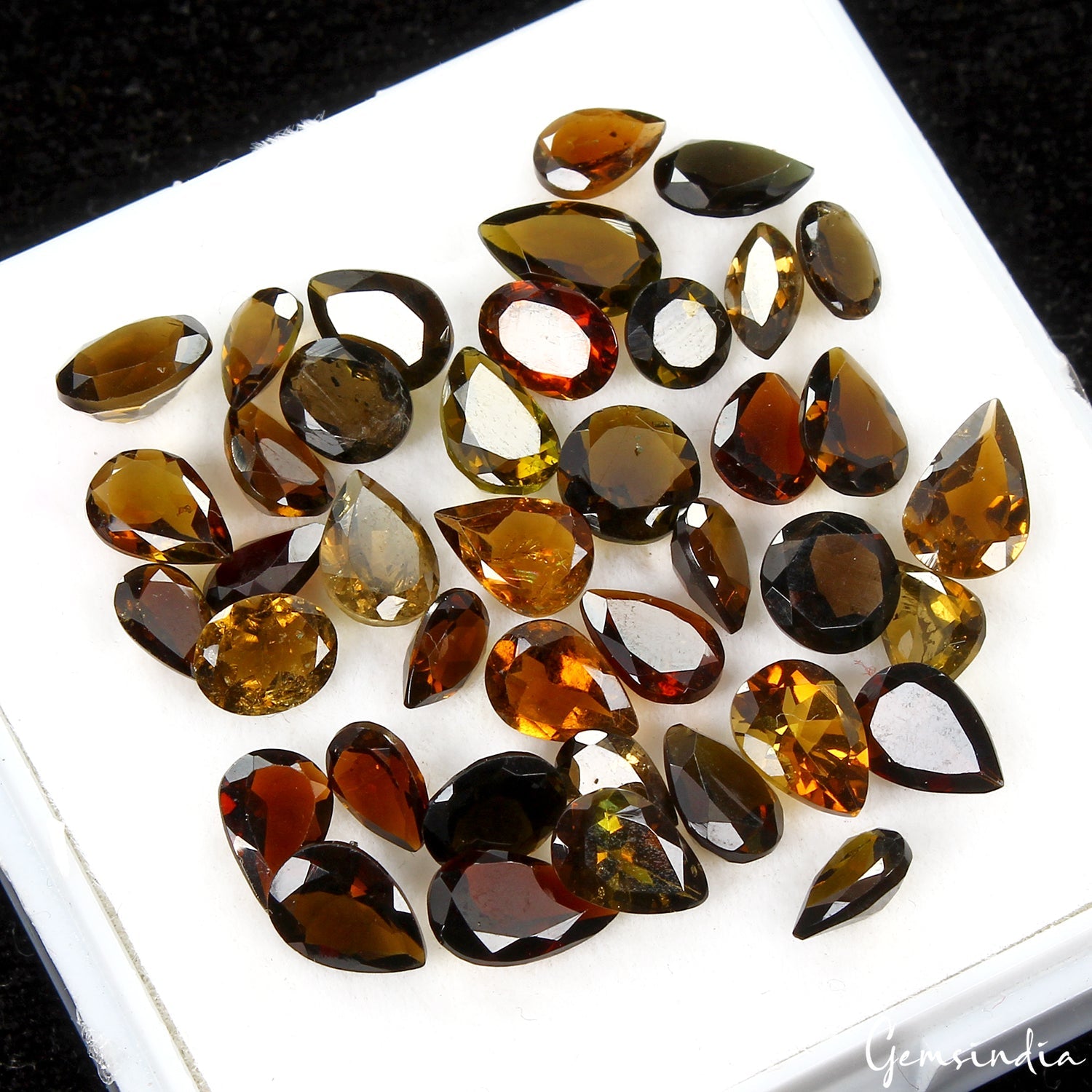 21.80 Ct Natural Gemstones Sunset Dravite Tourmaline, Mix Cut Mozambique 4mm-8mm
