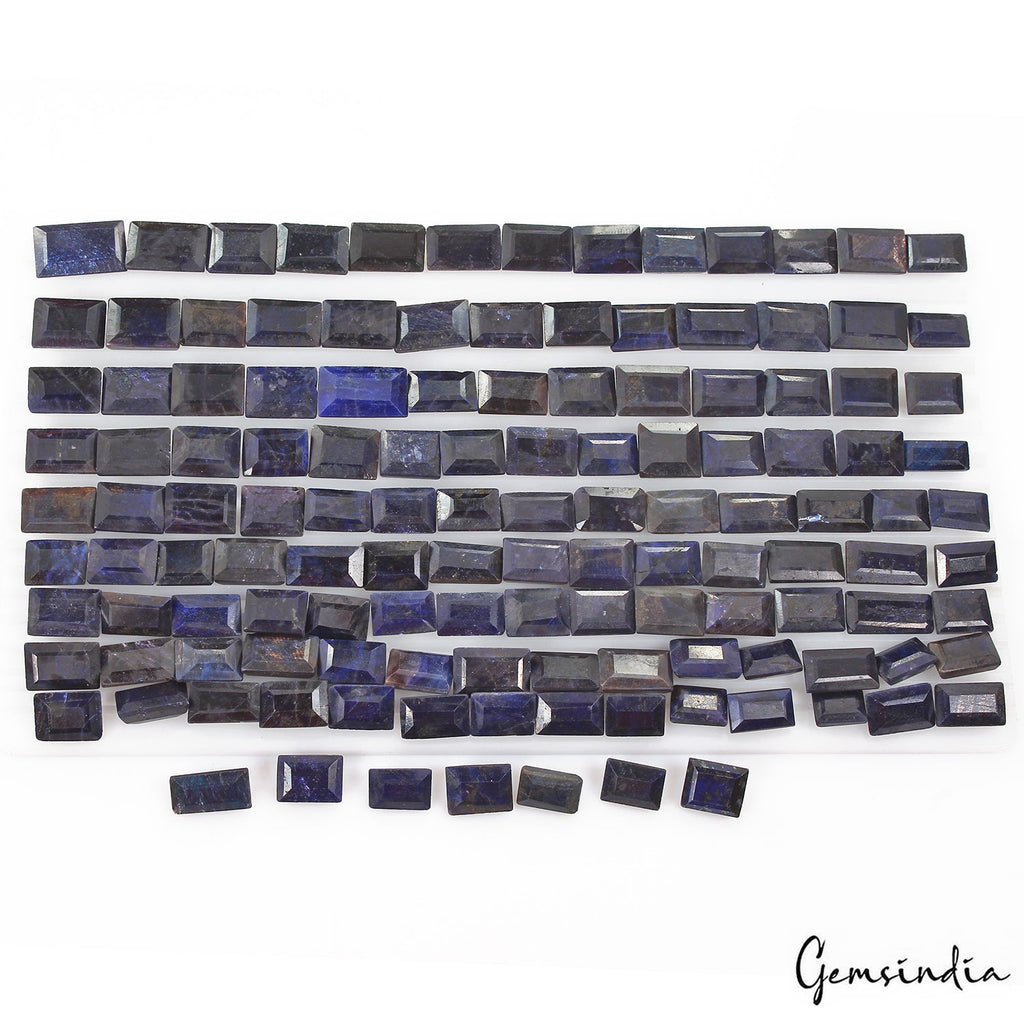 1470 Cts/130 Pcs Natural Blue Sapphire Baguette Cut Loose Gems Lot For Jewelry