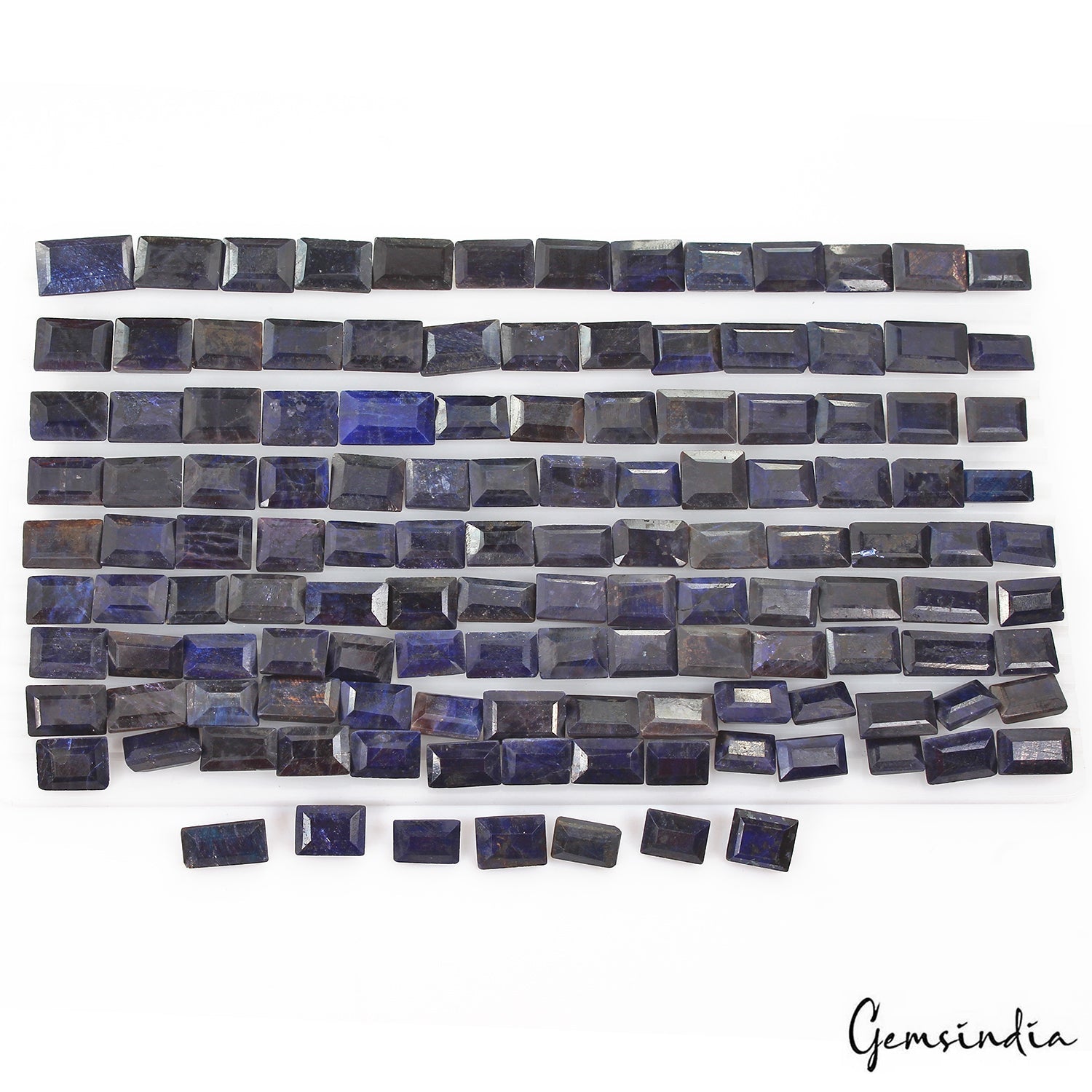 1470 Cts/130 Pcs Natural Blue Sapphire Baguette Cut Loose Gems Lot For Jewelry