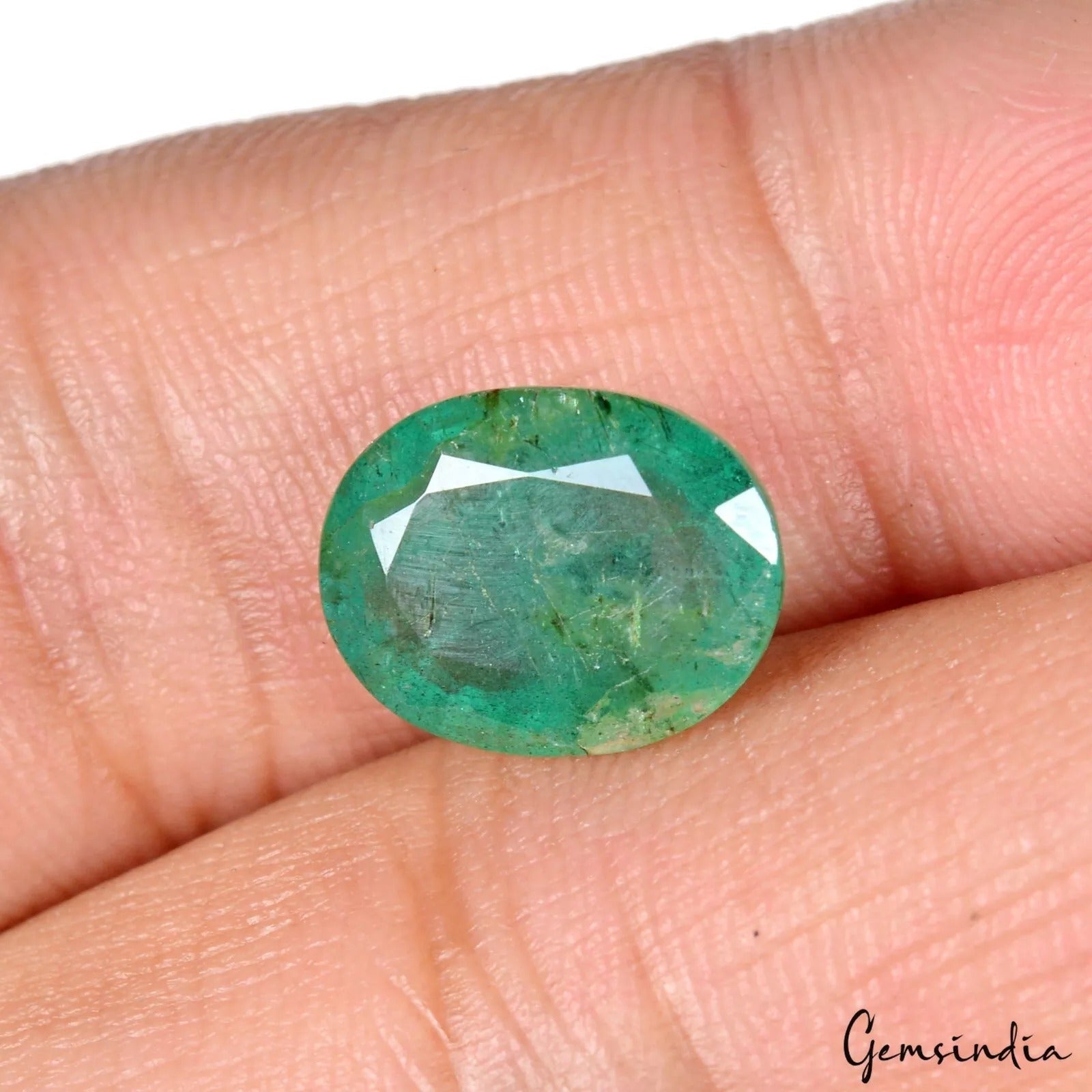 4.00 Ct Natural Zambian Emerald Nice Green Luster Oval Cut Untreated Top Quality