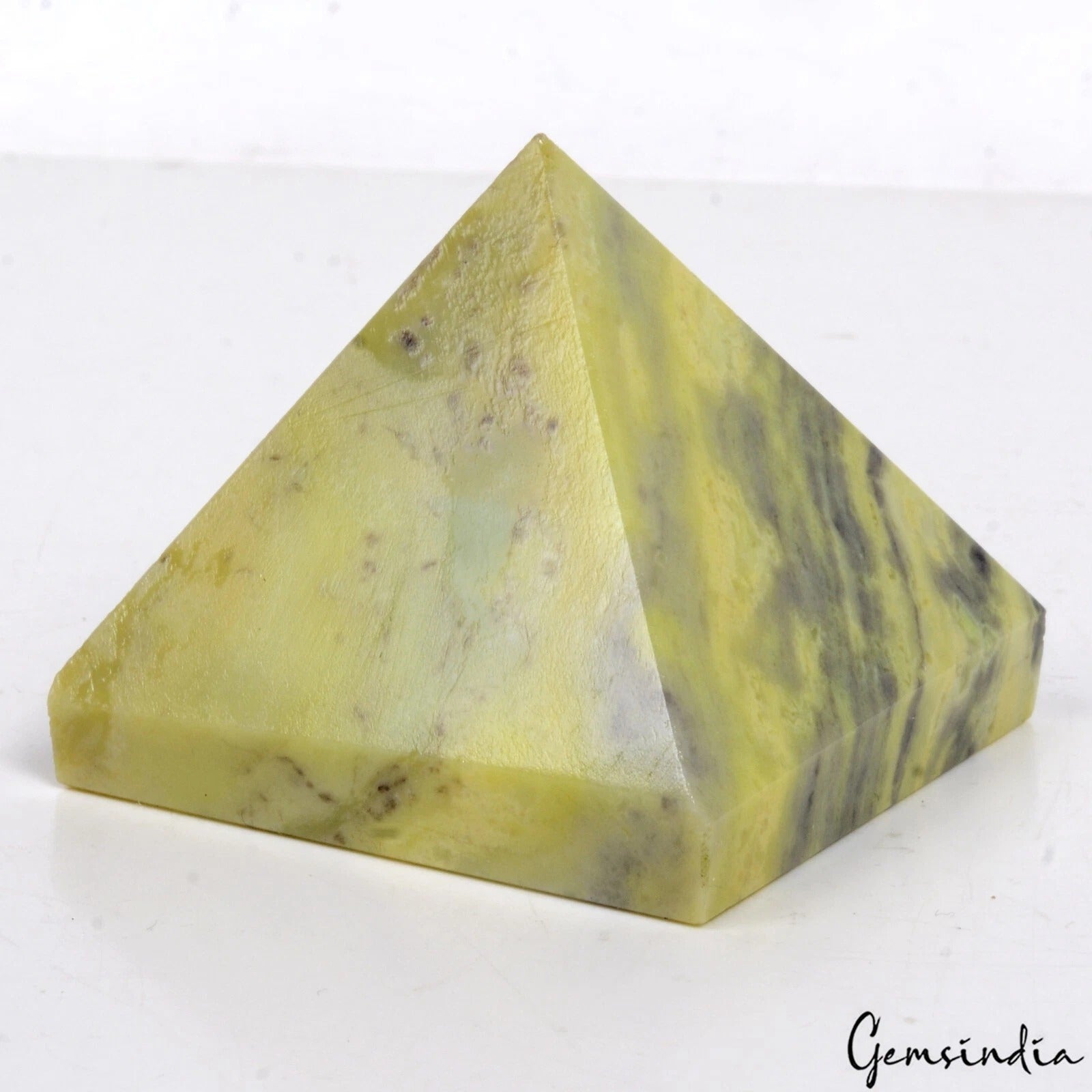 Natural Chrysoprase Pyramid Crystal Healing Mineral Gem for Home Decor -710 Ct