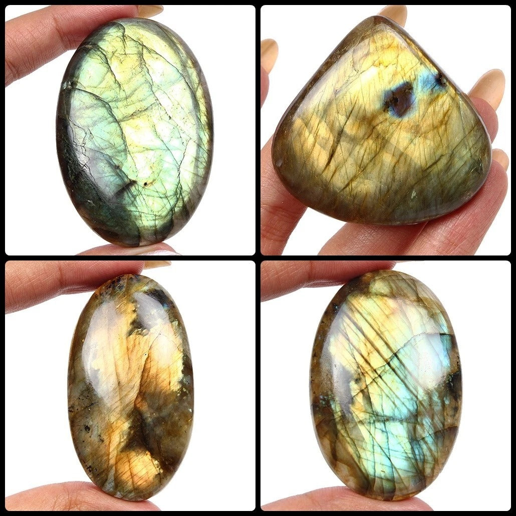 700 Cts Natural Peach Green Flash Labradorite Mix Shape Loose Pendant Size Gems