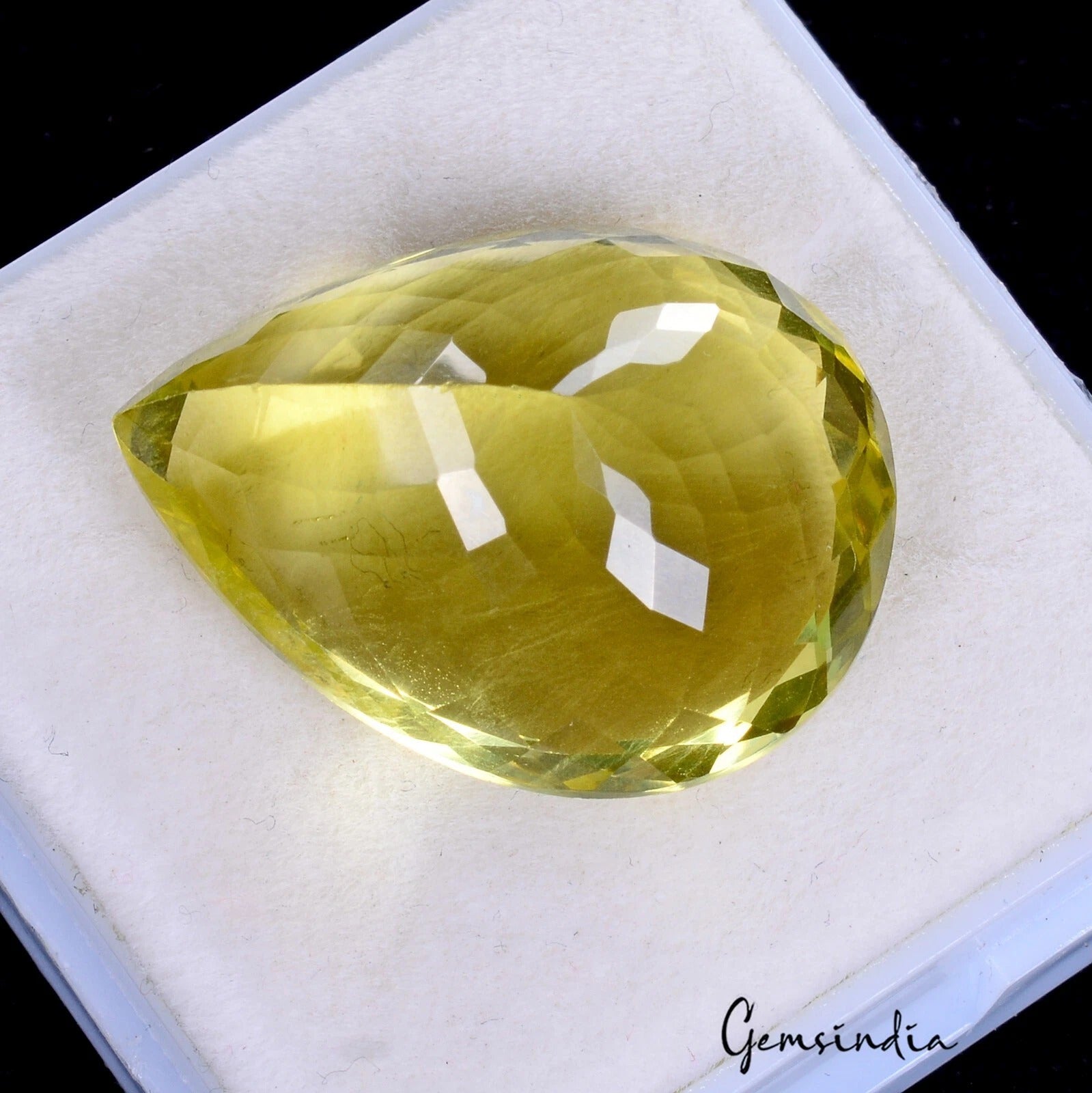 Citrine Loose Gemstone, Untreated, Yellow — 27x20x13mm, 41.50 Ct