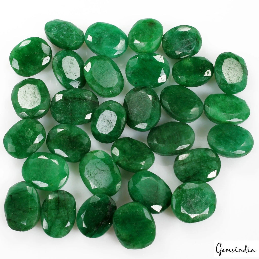 Certified Natural Green Emerald 340 Cts AAA+ Oval Cut Loose Gemstones lot~30 Pcs
