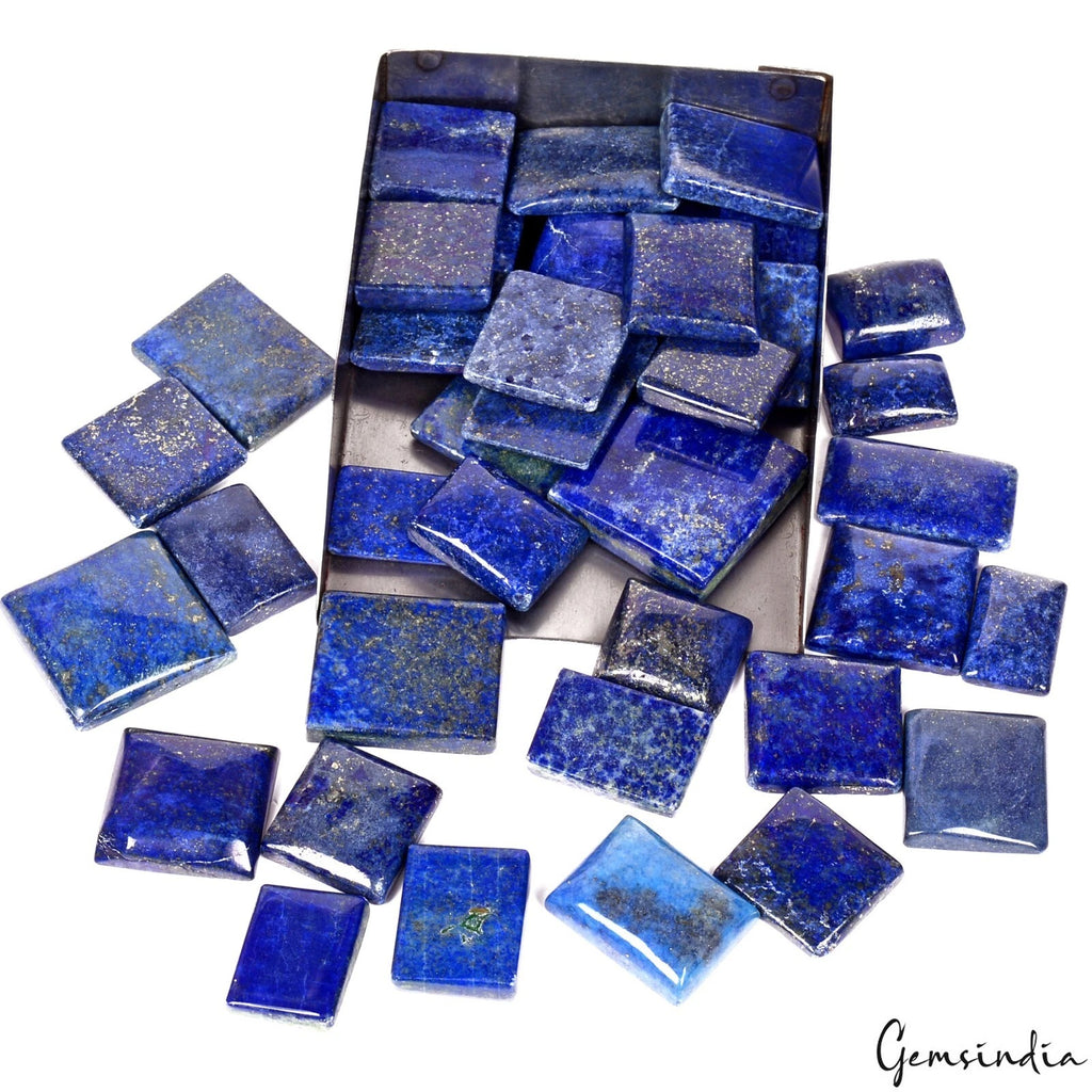 Lapis Lazuli Lot, Cabochon, Color Enhanced, Blue — 38 Pieces, 20mm to 30mm, 1230 Ct, Afghanistan