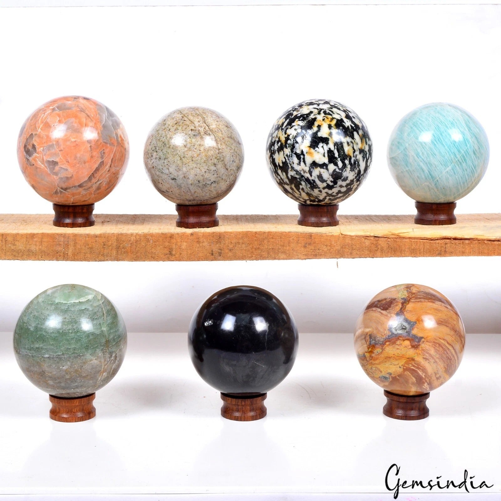 2.9 Kg/7 Pcs Natural Untreated Multi Color Mix Huge Gems Sphere Wholesale Lot
