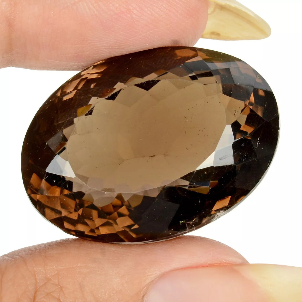 Smoky Quartz Loose Gemstone, Untreated, Brown — 31x22x18mm, 84.00 Ct, Madagascar