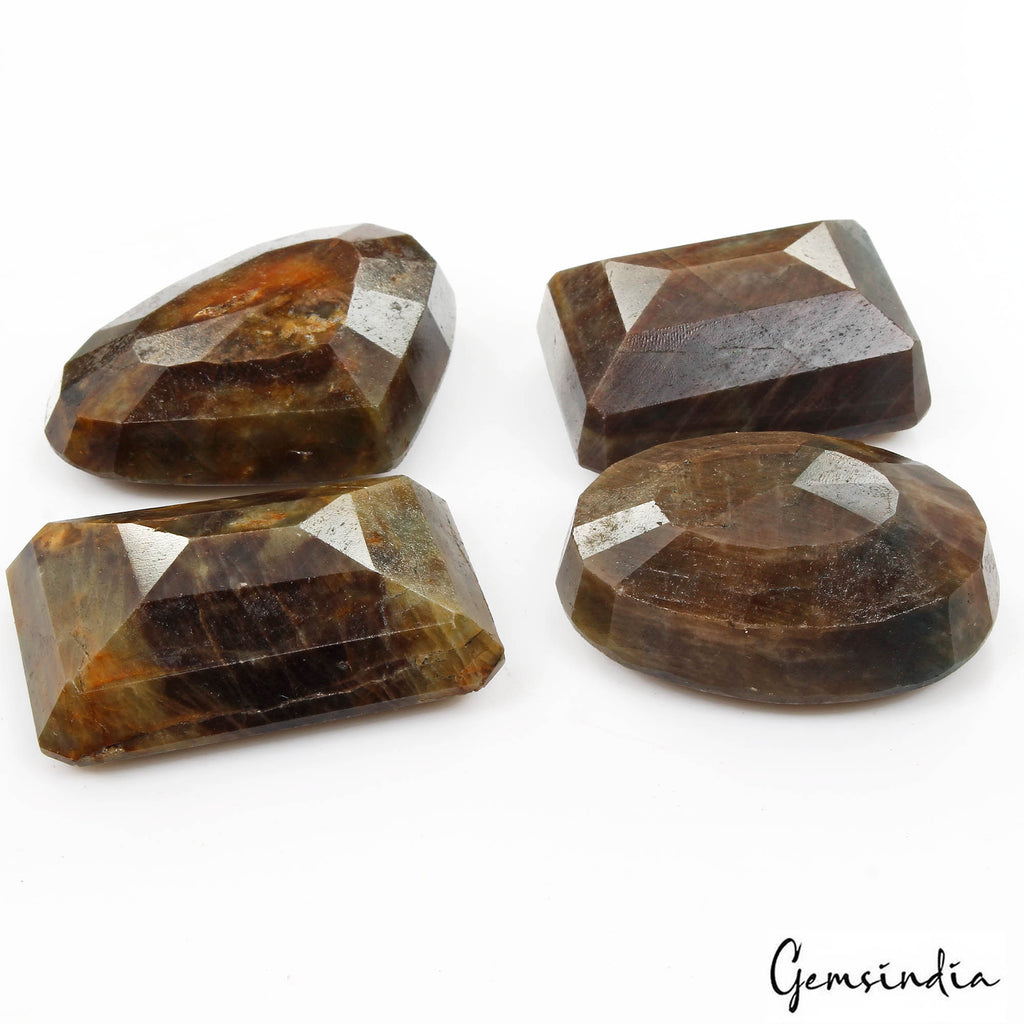 1830 Ct Natural Untreated Brown Golden Sapphire Mix Cut Faceted Loose Gems Lot