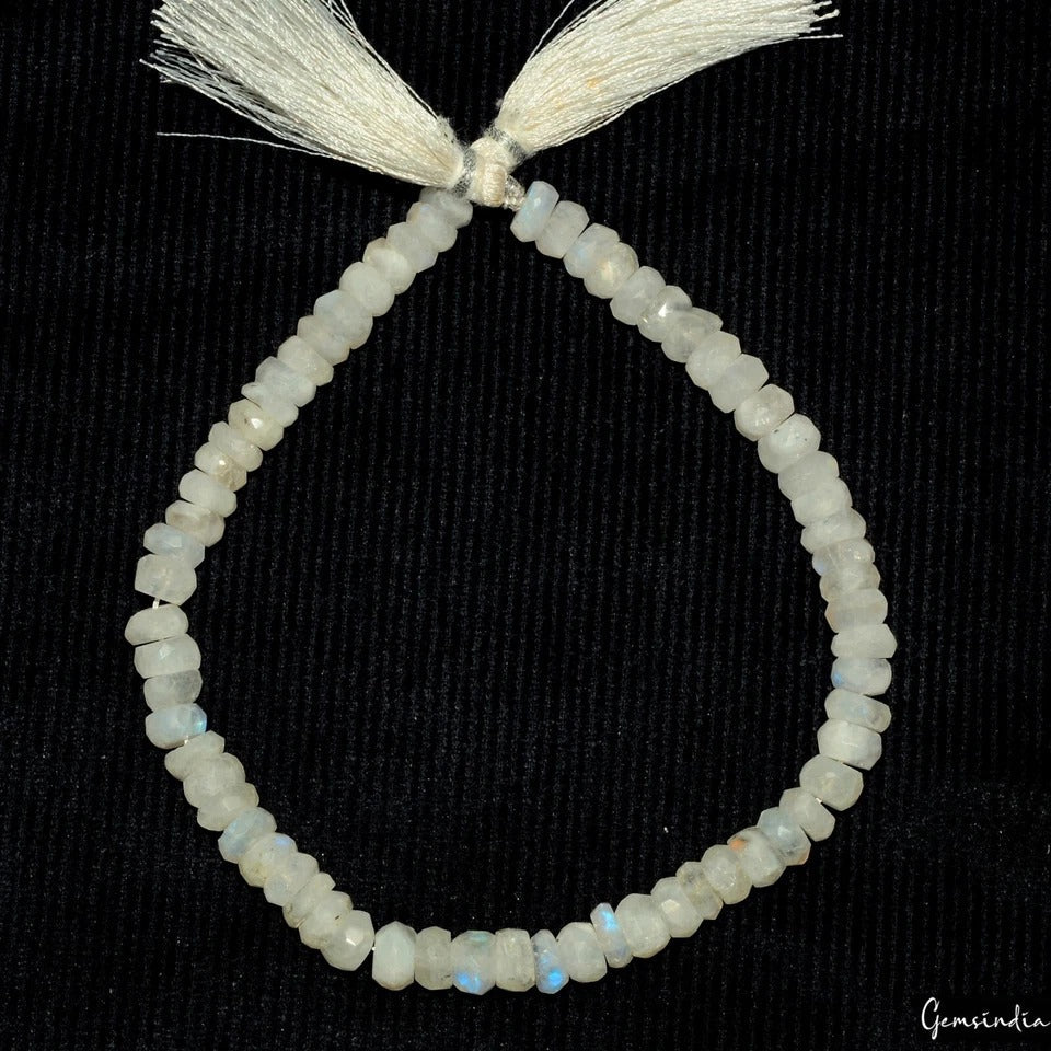 125 Ct Natural Untreated Blue Shine Moonstone Drilled Round Cut Beads Strand 10"