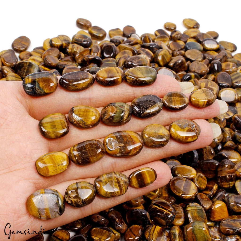 1000 Pcs/ 1 Kilo Natural Tiger's Eye Untreated Oval Cabochon Loose Gemstones Lot
