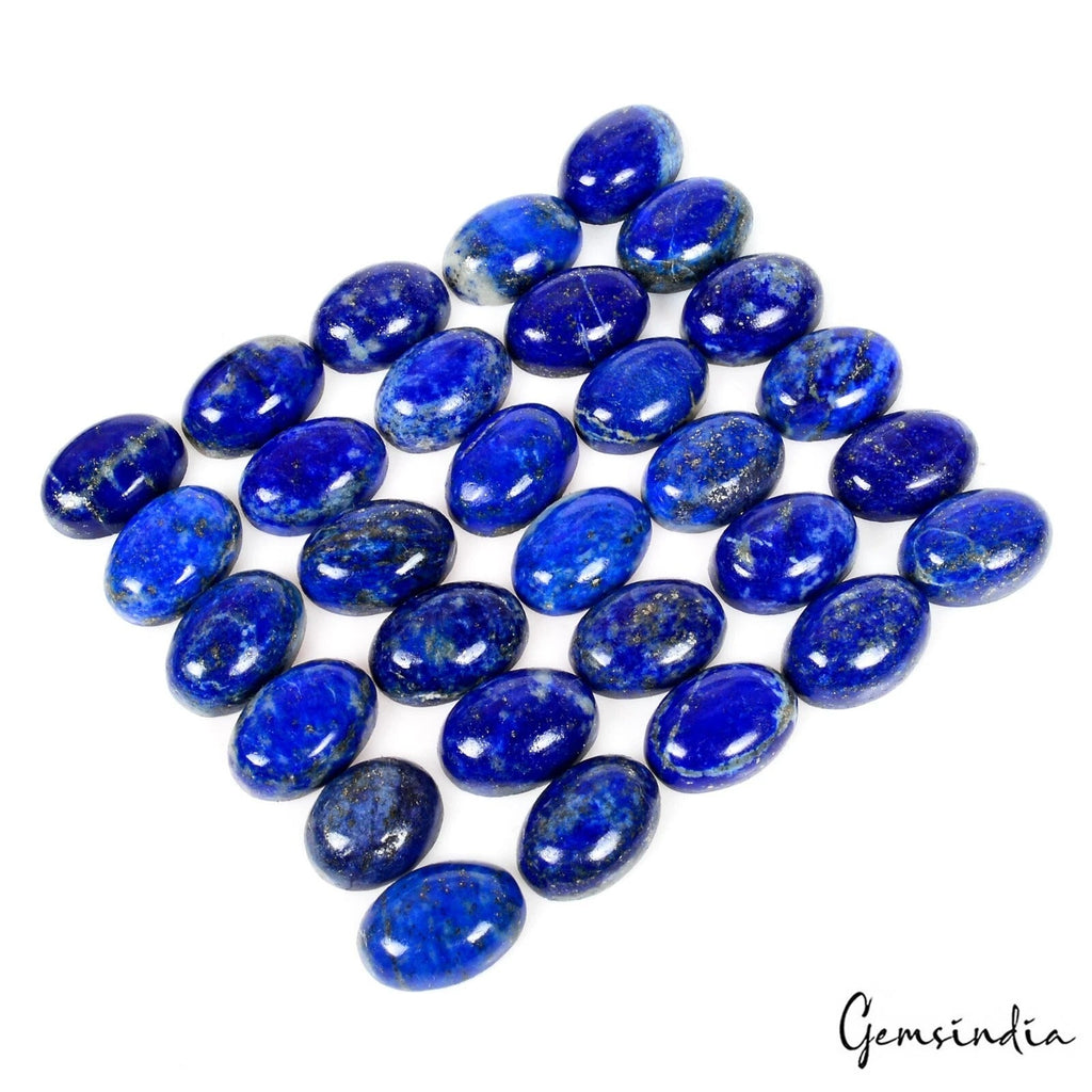 30 Pcs Natural Blue Lapis Lazuli 14x10mm Cabochon Gemstones Wholesale Lot~ 200Ct
