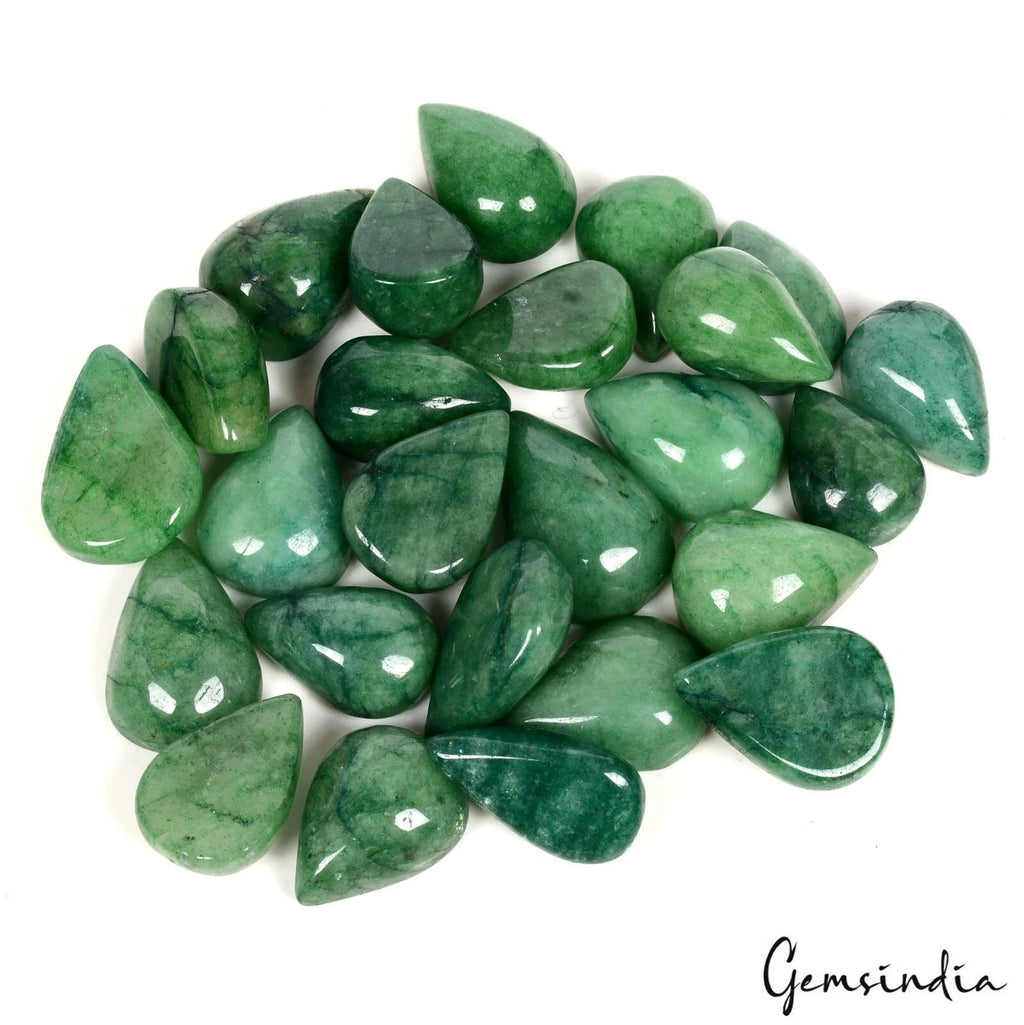 Certified 320 Ct/26Pcs Natural Brazilian Green Emerald Pear Cab Gems For Jewelry