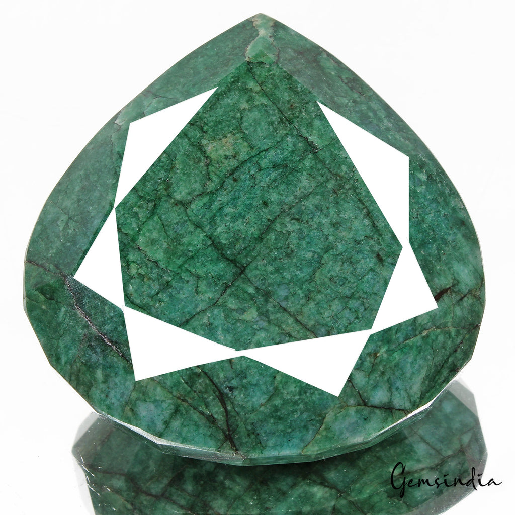 Certified 1150 Cts Natural Brazilian Green Emerald Pear Faceted Huge Loose Gem
