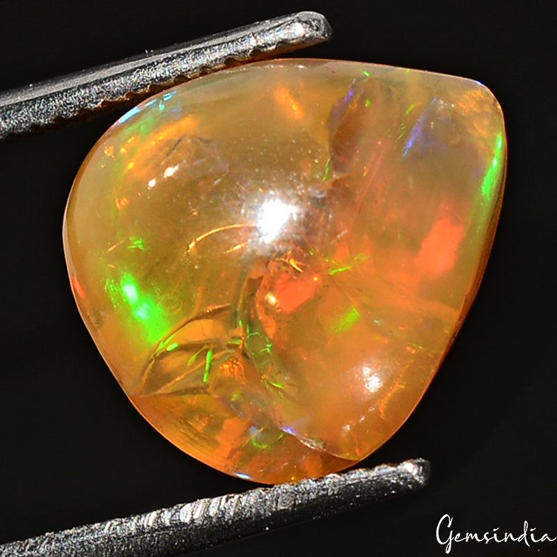 2.70 Cts Natural Flashy Ethiopian Opal 10x8mm Huge Pear Untreated Loose Gemstone