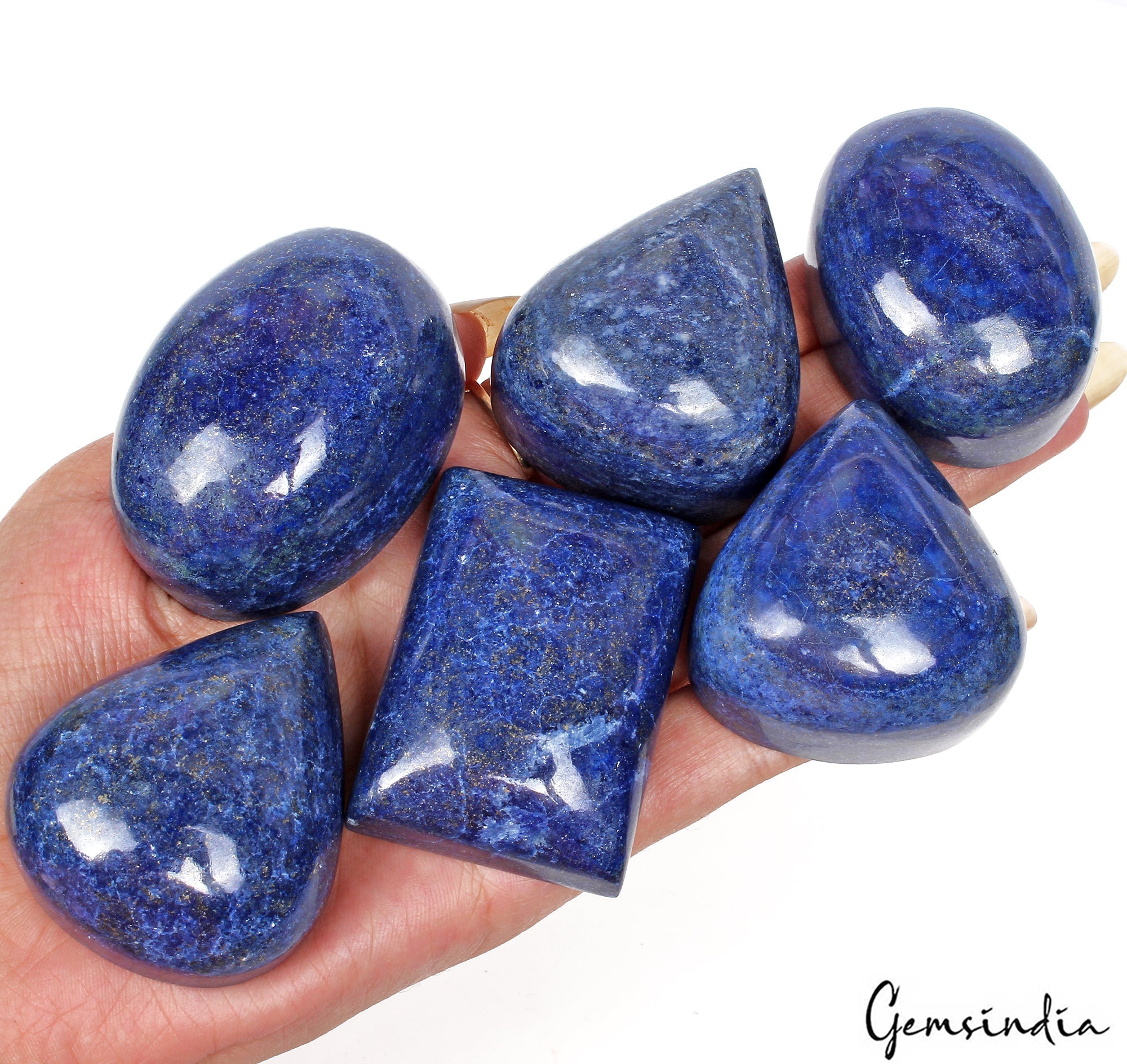 2920 Cts/6 Pcs Natural Gold Pyrite Blue Lapis Lazuli Mix Cab Wholesale Huge Gems
